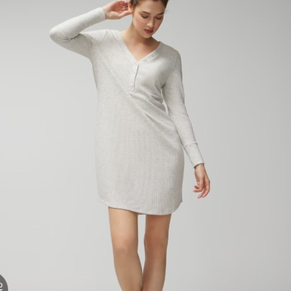 NWT Soma COZY WAFFLE Long-Sleeve Sleepshirt - Picture 2 of 6